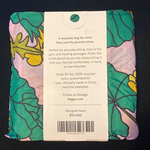 NWT BAGGU MARIGOLD NEWT Standard Size Reusable Bag bvr - Picture 2 of 5